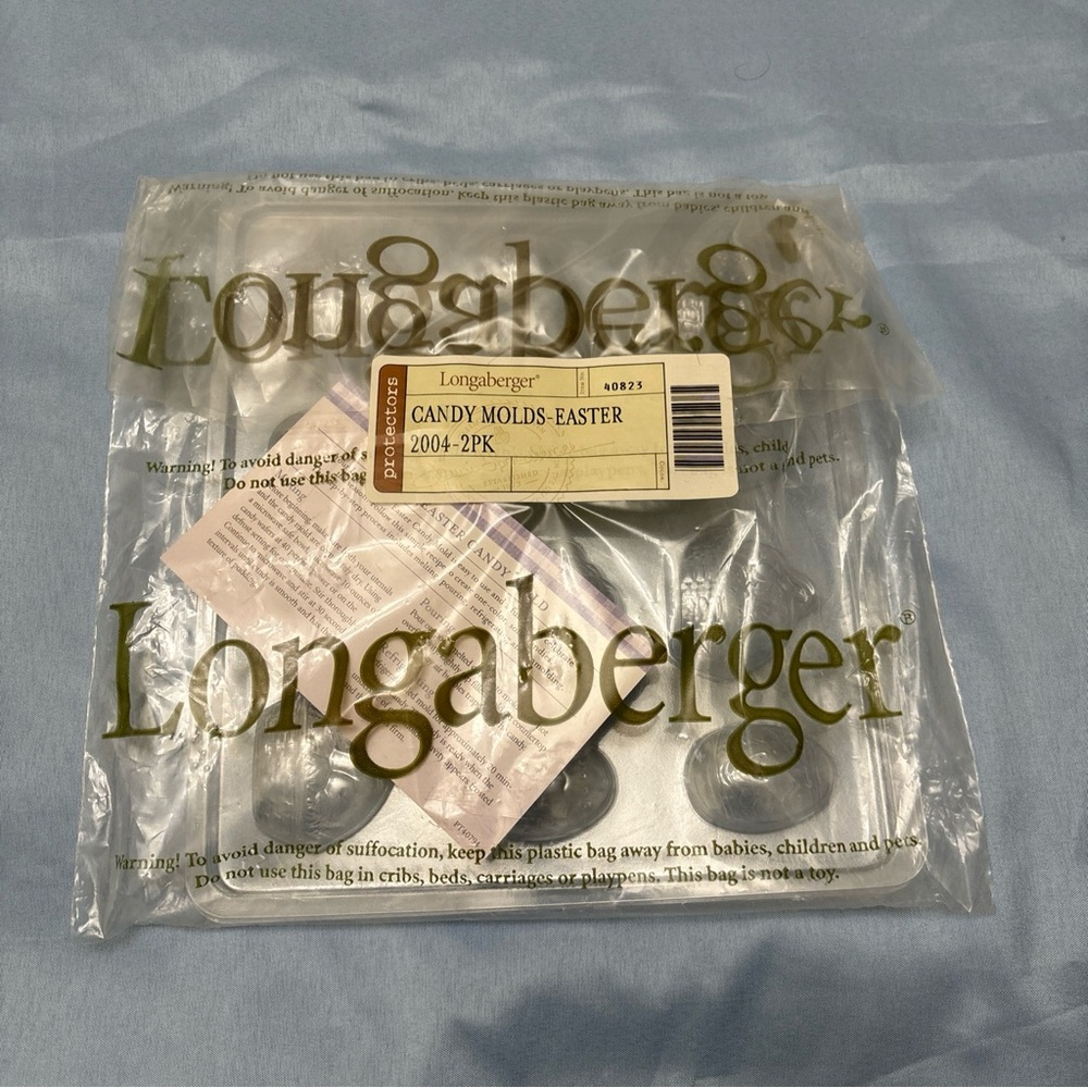 Longaberger Easter Candy Molds 2pk NEW Easter pops mold 2004